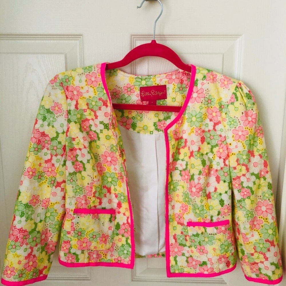 Lilly Pulitzer  Nelle Floral Lace crop jacket nwot - Picture 4 of 5